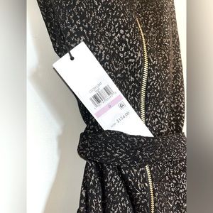 calvin klein dress size 4-6 gold embellished black cocktail dress with tie